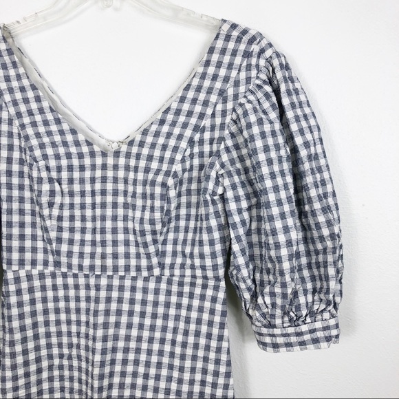 Urban Outfitters Lena Gingham Puff Sleeve Mini Dress in Blue - Picture 6 of 12